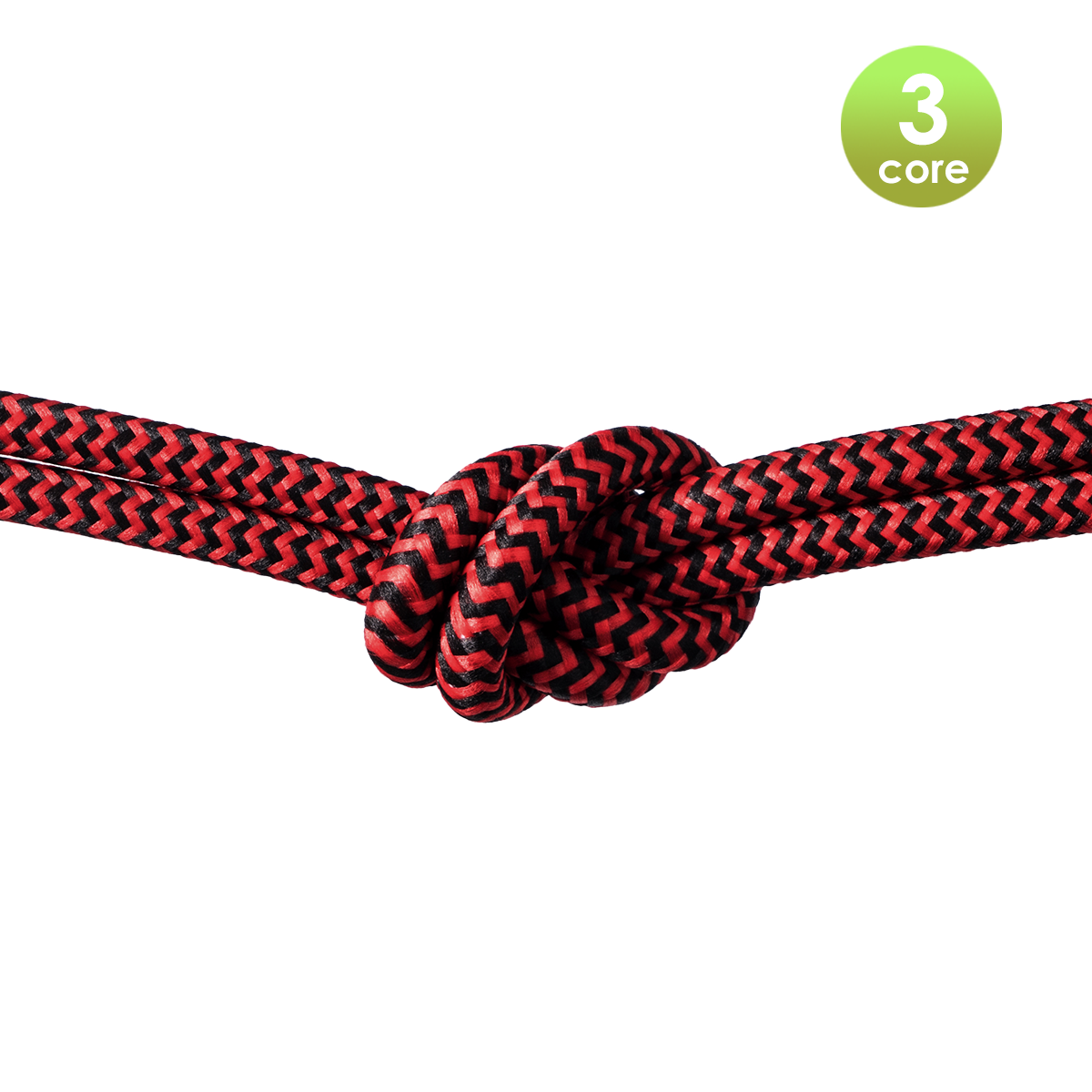 Tangla lighting - TLCB03008A - 3c - Fabric cable 3 core - in red and black
